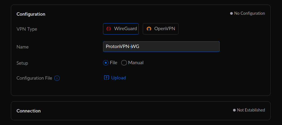 Configurar Proton VPN en un Router UniFi - Creación del túnel de WireGuard en UniFi Dream Router