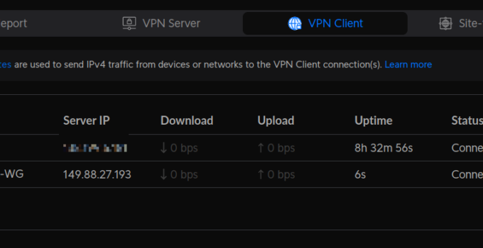 Configure Proton VPN on a UniFi Router - Successful Tunnel Creation